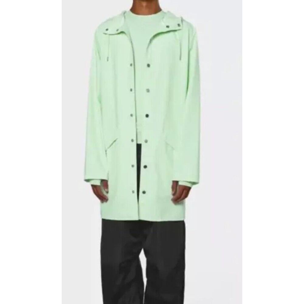 Rains Size XL Unisex Hooded Rain Jacket In Mineral Waterproof, Windproof NWT
